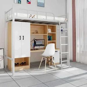 수납 벙커 침대 2층 학생 철제 기숙사 책상 싱글 성인 0.9m