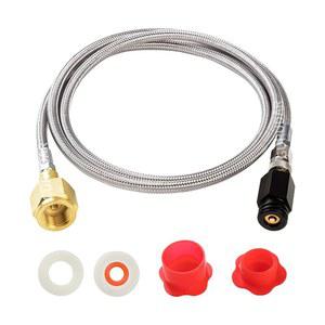 60인치 스테인리스 스틸 호스, CGA320에서 TR21-4 탄산수 소다 제조기 커넥터가 장착된 구루다르 CO2 탱크 실린더 다이렉트 어댑터, 피지 원터치 제트 닌자 갈증을 위한 커넥터