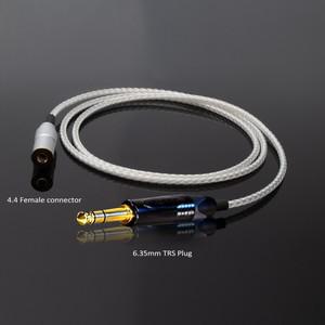 HiFi 7N OCC 16 코어 실버 도금 이어폰 연장 케이블 4.4mm 암 6.35mm 3.5mm xlr 수 오디오 어댑터