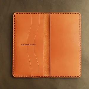 수제 가죽 핸드폰 지갑 베지터블 파라핀카멜