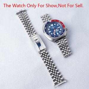 호환 Roalmy 할로우 커브 시계 밴드 쥬빌리 팔찌 세이코 프로스펙스 세이코 킹 터틀용 오이스터 접이식 버