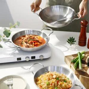 스텐 인덕션 낮은 전골냄비 부대찌개 감자탕 즉석 떡볶이 SUS430