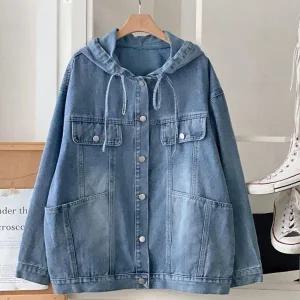 [다잇템] 여성 주머니 그런지 워시드 후디 청자켓