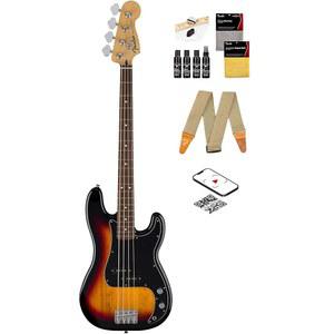 펜더 스탠다드 프리시전 베이스 - 스트랩, 기타 클리닝 키트, 오스틴 바자 지침 비디오가 포함된 3색 선버스트 번들