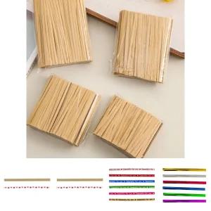 종이빵끈 크라프트지 10cm 1000개입 철끈 포장 /빵포장끈/봉지끈/과자포장끈/베이커리포장용/브레드용/매장