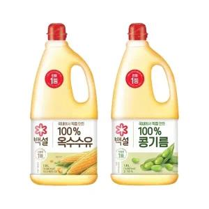 백설 콩기름 1800ml x1개+옥수수유 1800ml x1개