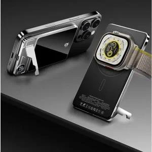 [하우스팁]3in1 슬림 파워뱅크 맥세이프 보조배터리 시계 이어폰 충전 5000mAh