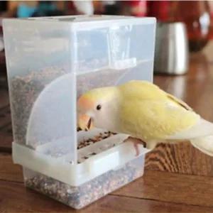 앵무새 먹이통/이동식/피더/버드/자동/도구/케이지/모이통/식기/조류/사료통/새모이/새장