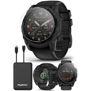 가민 택틱스 8 스마트워치 초경량 충전기 솔라(51mm) 손전등 HD 플레이베터 탄도 및 프로텍터가 프리미엄 휴대용 - 스크린 포함 LED 전술 내장 GPS 솔버, 적용된 포함된 번들