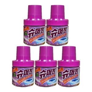 산도깨비 슈퍼청 180gX5개 라벤더향 화장실 변기 세정제 병타입 청크린 냄새 제거