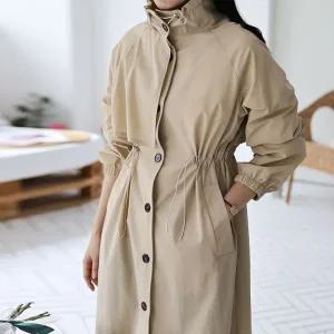 [다잇템] 여자 드로우코드 트렌치 라글란 폴라넥 윈드브레이커 FW 점퍼