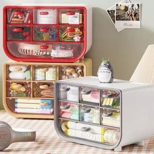 컬러풀 8칸 미니 서랍장 데스크용 소품 사무용품 정리 수납박스 책상 오거나이저 수납정리함