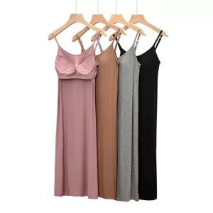 노브라 브라캡 원피스 끈나시 잠옷 실내복 홈웨어 심리스