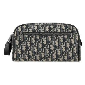 디올 토일레트리 백 베이지 블랙 오블리크 자카드 2ESCA494YKY_H27E