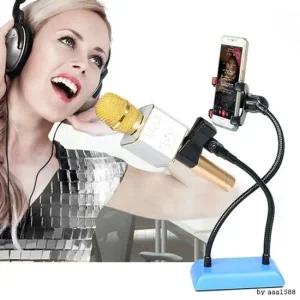 거치대 노래방 마이크 2in1 자바라 스마트폰