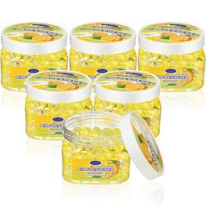 Dansib 6Pcs 방향제 젤 비즈 대량 냄새 제거 가정용, 욕실, 자동차, 보트, RV, 애완동물 구역, 방, 화장실 8온스(옐로 레몬)