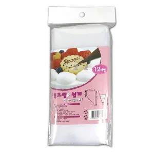 비닐 WOVO6417 짤 주머니 12매-H/생크림/쿠키반죽/머랭/초콜릿/간식만들기/케익/데코레이션/홈베