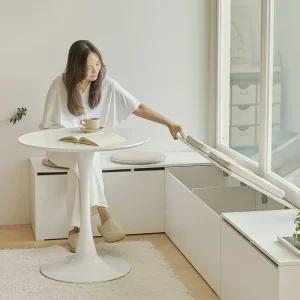 아씨방가구 베라 거실 수납 벤치 의자 세트 2000