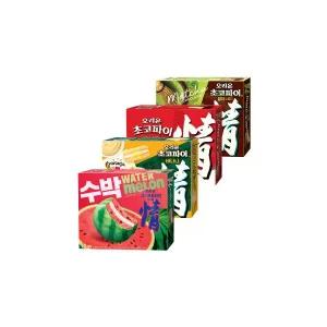 오리온 초코파이 468g+수박 336g+바나나 444g+말차쇼콜라 408g (총4개)