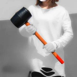 대형 고무망치 우레탄 60cm 해머 가죽 흡수 오함마 조립 건설 타일 작업 현장 충격