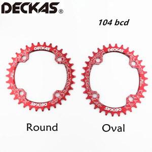 크랭크셋 Deckas MTB 산악 자전거 크랭크 세트 톱니 플레이트 부품 타원형 원형 좁은 넓은 체인링 32T 34T 36T 38T 104 BCD 104BCD