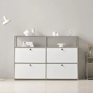 [라인아트]파스코 모듈 3단1510수납장4도어 YJ-P865 모듈수납장 미드센츄리인테리어