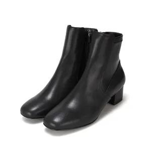 바바라 소가죽 스판 여성앵클부츠 4cm_BBG803