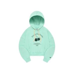 [키르시](대구신세계)체리 아치 로고 크롭 기모 후디 [민트]