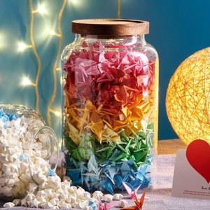 수제 종이학 1000마리 완성품 유리병 소형 완제품 병 520장