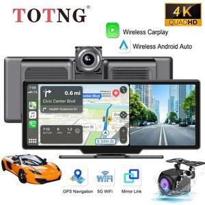 TOTNG 10 26인치 대화면 무선 내비게이션 블랙박스 4K 차량용 비디오 플레이어 카플레이 안드로이드 오토 GPS 카메라 대시보드