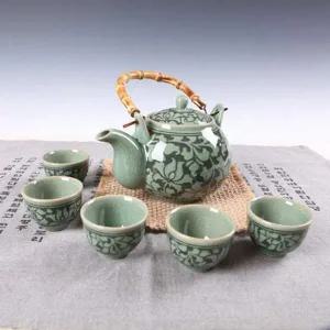 일본술 다기세트 그림 주기세트 선물용 술병 인생술잔