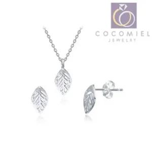 나뭇잎 set S-4 목걸이세트 은귀걸이 실버세트 패션 은목걸이 순은목걸이 925실버목걸이