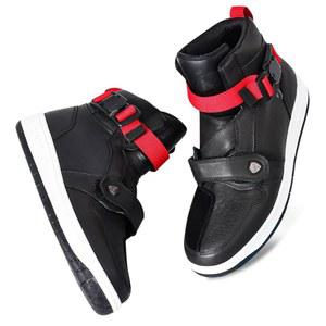 두한 모터사이클 슈즈 미끄럼 방지 가죽 모터사이클 부츠 남녀 라이딩/캐주얼 사이즈 12 여성/11 남성 블랙/화이트