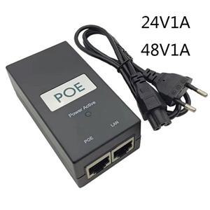 48V 1A 전력선 이더넷 어댑터 48V1A POE 소스 24V 1A 인젝터 전력선 어댑터 24 볼트 전원 공급 장치 영국 E