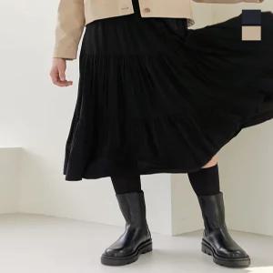 [원더플레이스][더블유스탠다드(W STANDARD)] 티어드 캉캉 우먼 주름 스커트