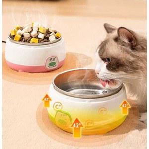 고양이 강아지 보온 음수대 분홍색 1 보온물통 스테인리스 급수기 식수 겨울 1000ml 밥그릇