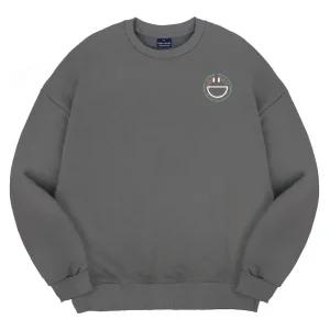 엘런아시 스마일레터링 오버핏 맨투맨