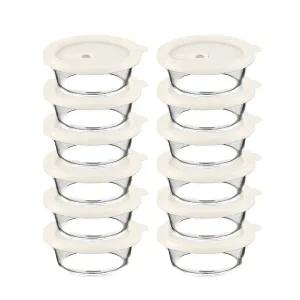 내열오븐유리 촉촉한 즉석한끼용기(원형 400mlx6p)-2개 밥용기 유리용기 냉동밥보관 찜기 반찬통