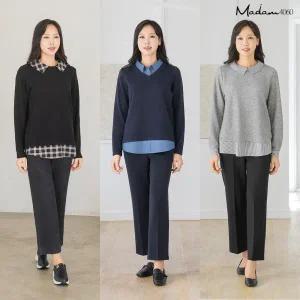 [마담4060] 니트레이어드블라우스 3종