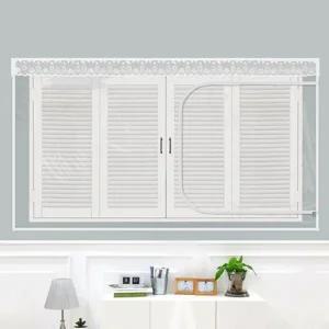 [다샵] 창문형 지퍼식 EVA 방풍 바람막이 투명 150x120cm+찍찍이테이프 6EA