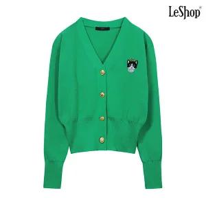 [롯데백화점]르샵/나인식스뉴욕 고양이 자수 포인트 긴팔 니트 가디건 (DO1CK018A)