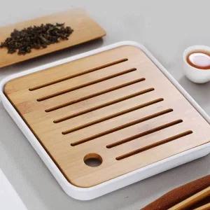 화이트 다도 세트 다도차판 다기트레이 다기세트