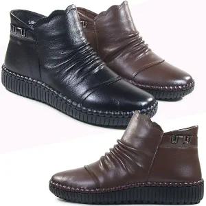 [뮤즈몰] DC588 / 여성 가죽 겨울 앵클부츠/앵글/털부츠/숏/통굽/구두/사무실/회사/신발