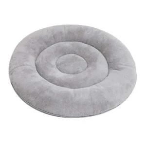 강아지 원형 홀드 방석 그레이 대형 1P 베드 쿠션 강아지휴식