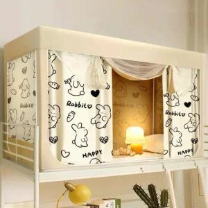 기숙사 야외 벙커 암막 2층 침대 난방텐트 바스켓 원목 수납 사다리 세트 이층