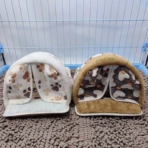 햄스터 하우스 애완 동물 수면 동굴 봉제 케이지 따뜻하고 부드러운 침대 기니피그 다람쥐 쥐 작은 용품