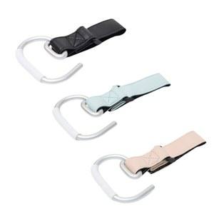 서바트 3팩 헤비 듀티 유모차, 조절 가능한 PU 가죽 스트랩과 휠체어, 쇼핑 카트, 가방(블루, 핑크, 블랙)을 위한 강력한 카라비너 클립으로 워커 후크를 걸 수 있습니다