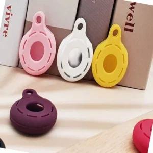 원형 실리콘 태그 케이스 분실 방지 가방 홀더 안전 휴대용 걸이형 차키 장식