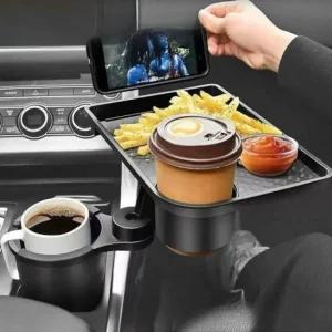 차량용 2인 다기능 컵홀더 테이블 트레이 선반