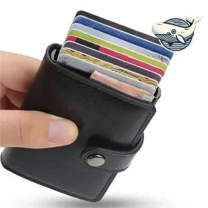 [콩심팥심]슬림 카드 지갑 다용도 머니클립 클래식 블랙